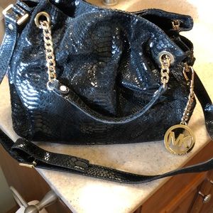 Black snake skin Michael Kors hobo purse